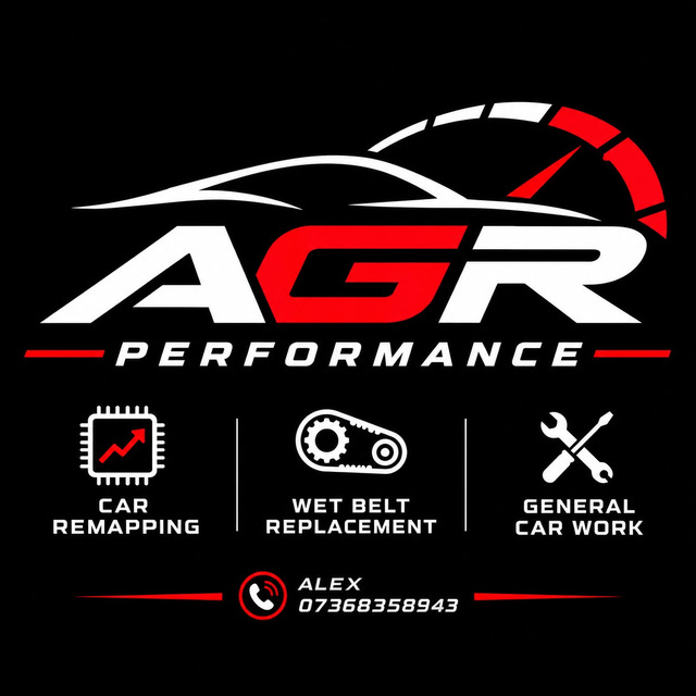 AGR Performance logo: car remapping, wet belt replacement and general car work — Alex, 07368 358943
